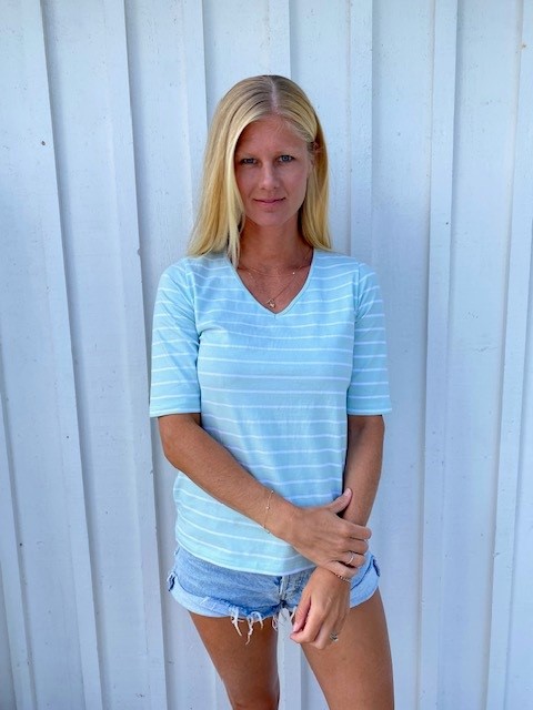 Top, V-ringad, mintgrön